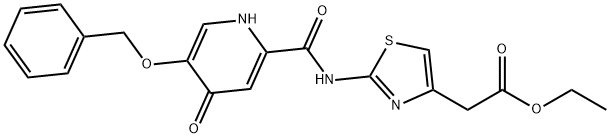 ethyl 2-[2-[(4-oxo-5-phenylmethoxy-1H-pyridine-2-carbonyl)amino]-1,3-thiazol-4-yl]acetate Structural