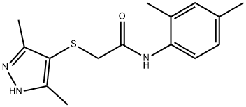 N-(2,4-dimethylphenyl)-2-[(3,5-dimethyl-1H-pyrazol-4-yl)sulfanyl]acetamide Structural