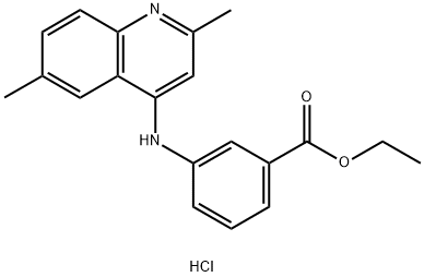 ethyl 3-[(2,6-dimethylquinolin-1-ium-4-yl)amino]benzoate chloride Structural