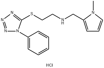 N-[(1-methylpyrrol-2-yl)methyl]-2-(1-phenyltetrazol-5-yl)sulfanylethanamine hydrochloride Structural