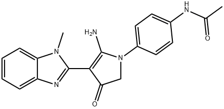 N-[4-[5-amino-4-(1-methylbenzimidazol-2-yl)-3-oxo-2H-pyrrol-1-yl]phenyl]acetamide Structural
