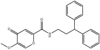 N-(3,3-diphenylpropyl)-5-methoxy-4-oxopyran-2-carboxamide Structural