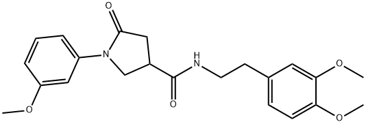 N-[2-(3,4-dimethoxyphenyl)ethyl]-1-(3-methoxyphenyl)-5-oxopyrrolidine-3-carboxamide Structural