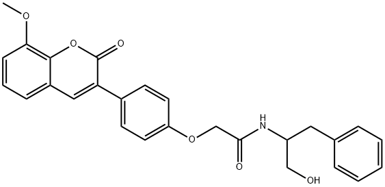 N-(1-hydroxy-3-phenylpropan-2-yl)-2-[4-(8-methoxy-2-oxochromen-3-yl)phenoxy]acetamide Structural