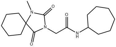 N-cycloheptyl-2-(1-methyl-2,4-dioxo-1,3-diazaspiro[4.5]decan-3-yl)acetamide Structural