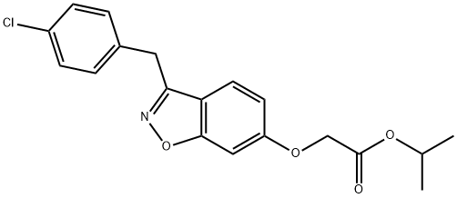 propan-2-yl 2-[[3-[(4-chlorophenyl)methyl]-1,2-benzoxazol-6-yl]oxy]acetate Structural