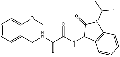 N-[(2-methoxyphenyl)methyl]-N'-(2-oxo-1-propan-2-yl-3H-indol-3-yl)oxamide Structural