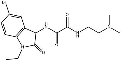 N'-(5-bromo-1-ethyl-2-oxo-3H-indol-3-yl)-N-[2-(dimethylamino)ethyl]oxamide Structural