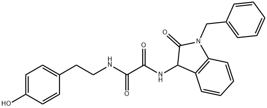 N'-(1-benzyl-2-oxo-3H-indol-3-yl)-N-[2-(4-hydroxyphenyl)ethyl]oxamide Structural