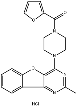 furan-2-yl-[4-(2-methyl-[1]benzofuro[3,2-d]pyrimidin-4-yl)piperazin-4-ium-1-yl]methanone chloride Structural
