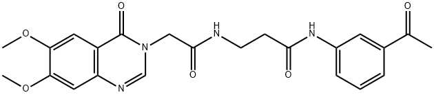 N-(3-acetylphenyl)-3-[[2-(6,7-dimethoxy-4-oxoquinazolin-3-yl)acetyl]amino]propanamide Structural