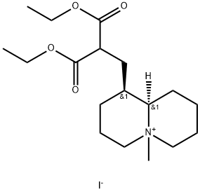 diethyl 2-[[(1S,9aR)-5-methyl-2,3,4,6,7,8,9,9a-octahydro-1H-quinolizin-5-ium-1-yl]methyl]propanedioate iodide Structural