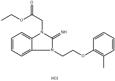 ethyl 2-[2-imino-3-[2-(2-methylphenoxy)ethyl]benzimidazol-1-yl]acetate hydrochloride Structural