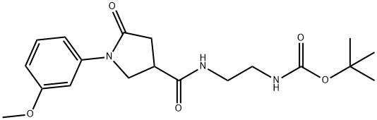 tert-butyl N-[2-[[1-(3-methoxyphenyl)-5-oxopyrrolidine-3-carbonyl]amino]ethyl]carbamate Structural