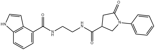 N-[2-[(5-oxo-1-phenylpyrrolidine-3-carbonyl)amino]ethyl]-1H-indole-4-carboxamide Structural