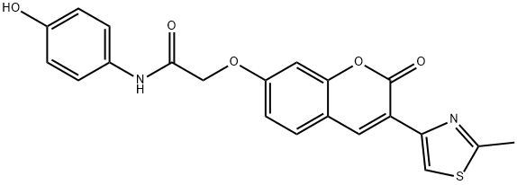 N-(4-hydroxyphenyl)-2-[3-(2-methyl-1,3-thiazol-4-yl)-2-oxochromen-7-yl]oxyacetamide Structural