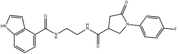 N-[2-[[1-(4-fluorophenyl)-5-oxopyrrolidine-3-carbonyl]amino]ethyl]-1H-indole-4-carboxamide Structural