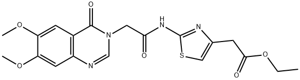 ethyl 2-[2-[[2-(6,7-dimethoxy-4-oxoquinazolin-3-yl)acetyl]amino]-1,3-thiazol-4-yl]acetate Structural