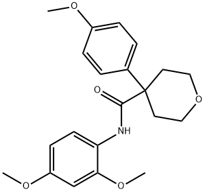 N-(2,4-dimethoxyphenyl)-4-(4-methoxyphenyl)oxane-4-carboxamide Structural