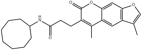 N-cyclooctyl-3-(3,5-dimethyl-7-oxofuro[3,2-g]chromen-6-yl)propanamide Structural