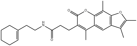 N-[2-(cyclohexen-1-yl)ethyl]-3-(2,3,5,9-tetramethyl-7-oxofuro[3,2-g]chromen-6-yl)propanamide Structural