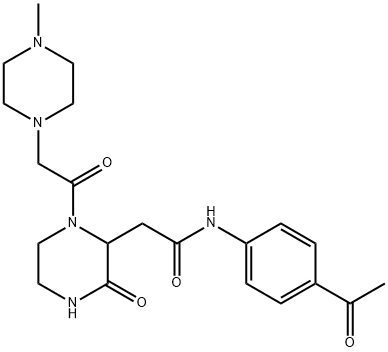 N-(4-acetylphenyl)-2-[1-[2-(4-methylpiperazin-1-yl)acetyl]-3-oxopiperazin-2-yl]acetamide Structural