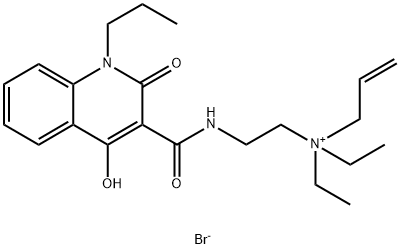 diethyl-[2-[(4-hydroxy-2-oxo-1-propylquinoline-3-carbonyl)amino]ethyl]-prop-2-enylazanium bromide Structural