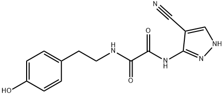 N'-(4-cyano-1H-pyrazol-5-yl)-N-[2-(4-hydroxyphenyl)ethyl]oxamide Structural