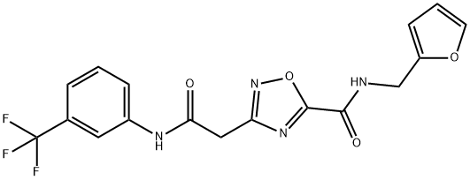 N-(furan-2-ylmethyl)-3-[2-oxo-2-[3-(trifluoromethyl)anilino]ethyl]-1,2,4-oxadiazole-5-carboxamide Structural