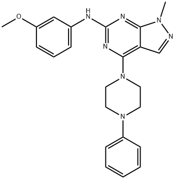 N-(3-methoxyphenyl)-1-methyl-4-(4-phenylpiperazin-1-yl)pyrazolo[3,4-d]pyrimidin-6-amine Structural