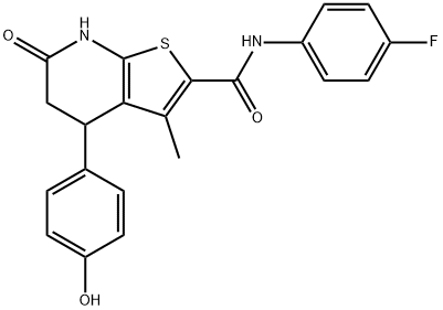 N-(4-fluorophenyl)-4-(4-hydroxyphenyl)-3-methyl-6-oxo-5,7-dihydro-4H-thieno[2,3-b]pyridine-2-carboxamide Structural