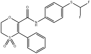N-[4-(difluoromethylsulfanyl)phenyl]-4,4-dioxo-5-phenyl-2,3-dihydro-1,4-oxathiine-6-carboxamide Structural