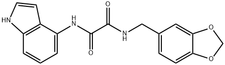 N-(1,3-benzodioxol-5-ylmethyl)-N'-(1H-indol-4-yl)oxamide Structural