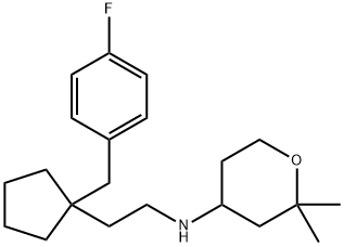 N-[2-[1-[(4-fluorophenyl)methyl]cyclopentyl]ethyl]-2,2-dimethyloxan-4-amine Structural