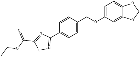 ethyl 3-[4-(1,3-benzodioxol-5-yloxymethyl)phenyl]-1,2,4-oxadiazole-5-carboxylate Structural