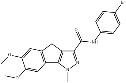N-(4-bromophenyl)-6,7-dimethoxy-1-methyl-4H-indeno[1,2-c]pyrazole-3-carboxamide Structural