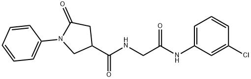 N-[2-(3-chloroanilino)-2-oxoethyl]-5-oxo-1-phenylpyrrolidine-3-carboxamide Structural