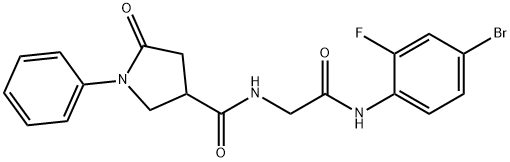 N-[2-(4-bromo-2-fluoroanilino)-2-oxoethyl]-5-oxo-1-phenylpyrrolidine-3-carboxamide Structural