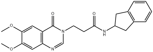 N-(2,3-dihydro-1H-inden-2-yl)-3-(6,7-dimethoxy-4-oxoquinazolin-3-yl)propanamide Structural