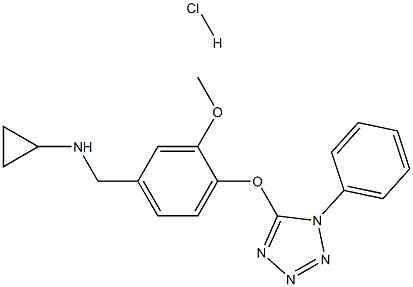 N-[[3-methoxy-4-(1-phenyltetrazol-5-yl)oxyphenyl]methyl]cyclopropanamine hydrochloride Structural