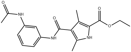 ethyl 4-[(3-acetamidophenyl)carbamoyl]-3,5-dimethyl-1H-pyrrole-2-carboxylate Structural