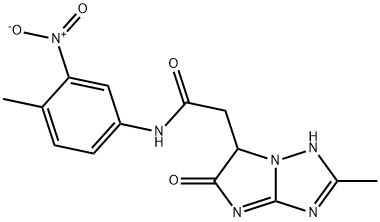 N-(4-methyl-3-nitrophenyl)-2-(2-methyl-5-oxo-1,6-dihydroimidazo[1,2-b][1,2,4]triazol-6-yl)acetamide Structural