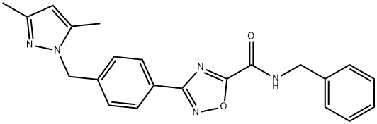 N-benzyl-3-[4-[(3,5-dimethylpyrazol-1-yl)methyl]phenyl]-1,2,4-oxadiazole-5-carboxamide Structural