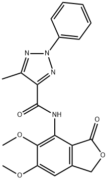 N-(5,6-dimethoxy-3-oxo-1H-2-benzofuran-4-yl)-5-methyl-2-phenyltriazole-4-carboxamide Structural