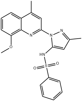 N-[2-(8-methoxy-4-methylquinolin-2-yl)-5-methylpyrazol-3-yl]benzenesulfonamide Structural