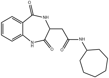 N-cycloheptyl-2-(2,5-dioxo-3,4-dihydro-1H-1,4-benzodiazepin-3-yl)acetamide Structural