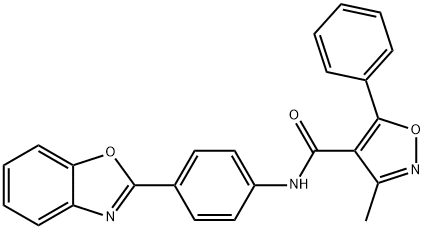 N-[4-(1,3-benzoxazol-2-yl)phenyl]-3-methyl-5-phenyl-1,2-oxazole-4-carboxamide Structural