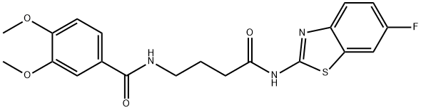 N-[4-[(6-fluoro-1,3-benzothiazol-2-yl)amino]-4-oxobutyl]-3,4-dimethoxybenzamide Structural