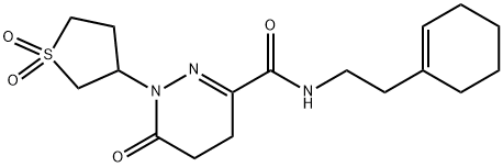 N-[2-(cyclohexen-1-yl)ethyl]-1-(1,1-dioxothiolan-3-yl)-6-oxo-4,5-dihydropyridazine-3-carboxamide Structural