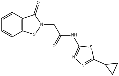 N-(5-cyclopropyl-1,3,4-thiadiazol-2-yl)-2-(3-oxo-1,2-benzothiazol-2-yl)acetamide Structural